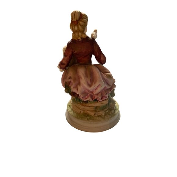 Andrea by Sadek Porcelain Figurine Lady Birdcage Mandolin Rococo Style Vintage - Picture 3 of 6